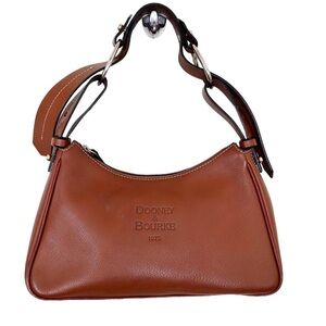 Dooney & Bourke vintage brown leather shoulder bag adjustable, brass duck
